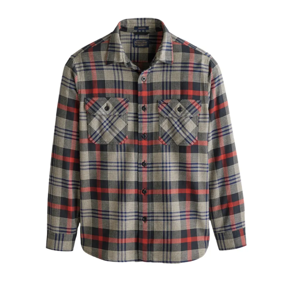 Burnside Shirt Black/Navy/Red 24'