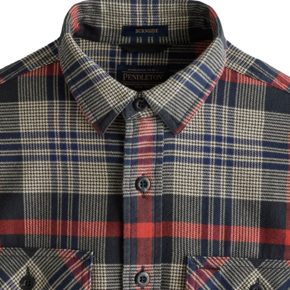 Burnside Shirt Black/Navy/Red 24'