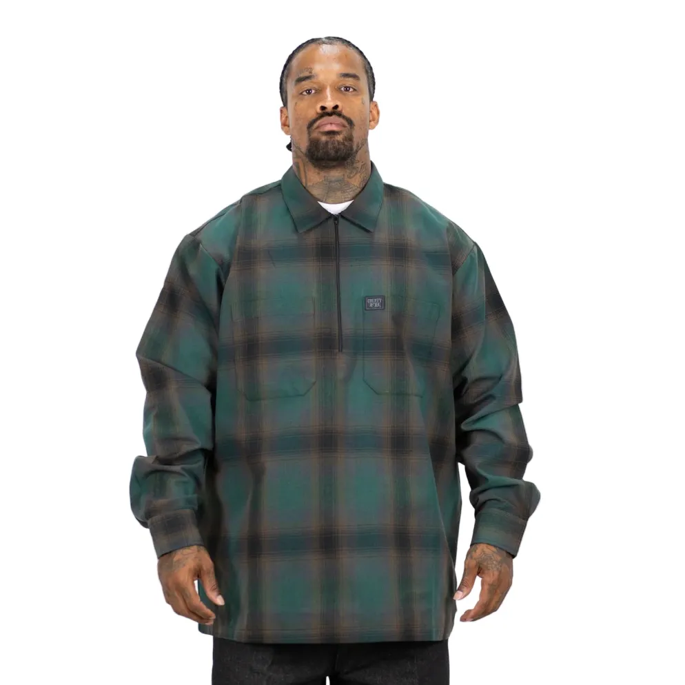 Checker L/S Zip Black/Green