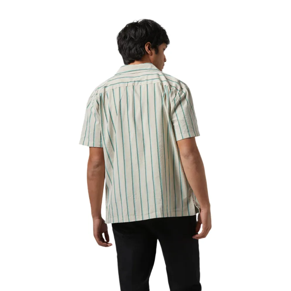 Cru Stripe SS Woven Beige/Pine Needle/Aquatic Green
