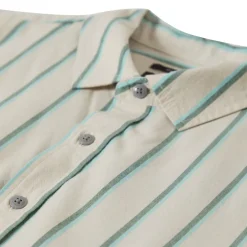 Cru Stripe SS Woven Beige/Pine Needle/Aquatic Green