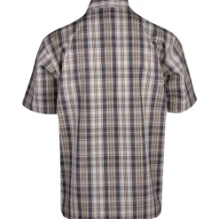 Half Zip Short Sleeve Khaki & Grey Plaid
