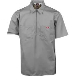 Half Zip Short Sleeve Light Grey