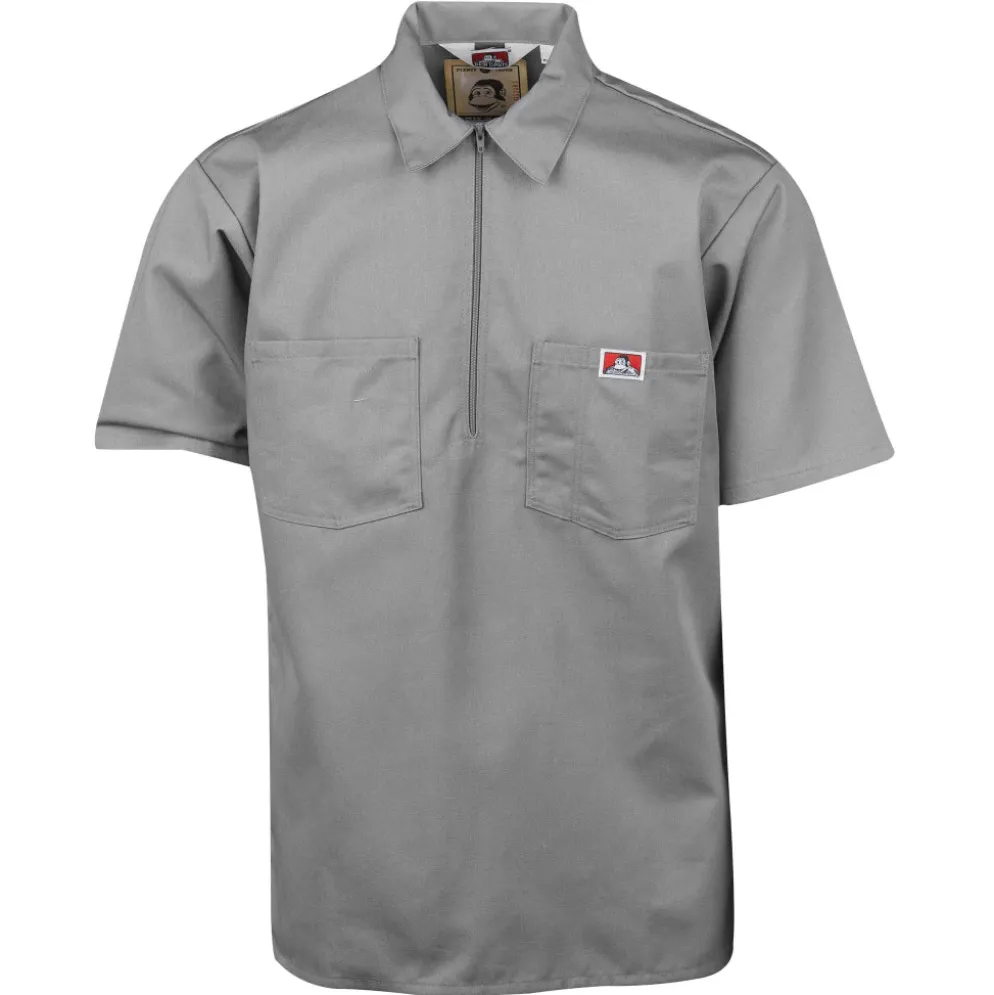 Half Zip Short Sleeve Light Grey