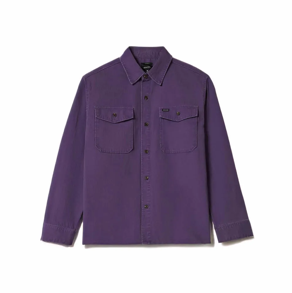 Herringbone Lightweight Relaxed Overshirt Punk Purple Herringbone