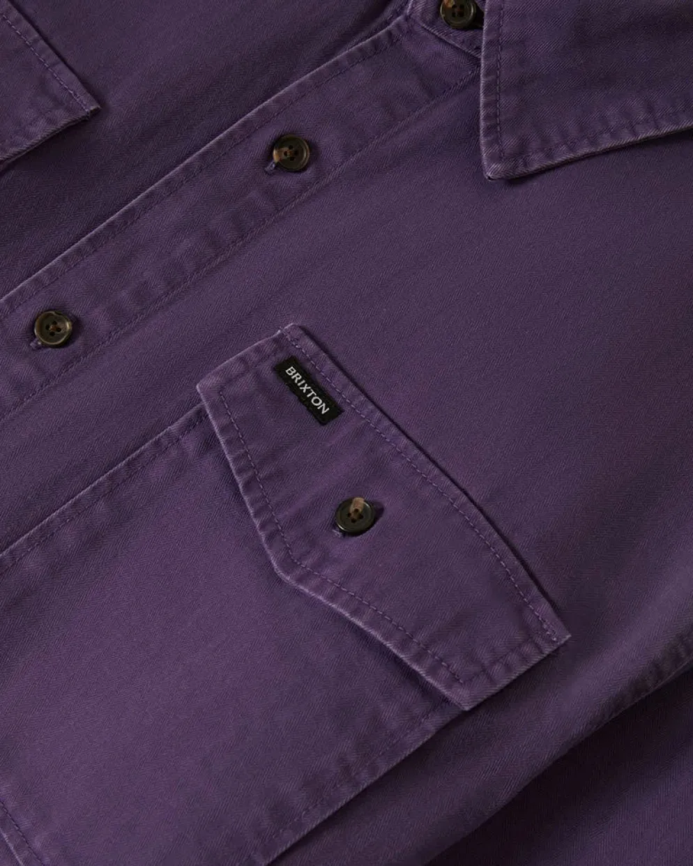 Herringbone Lightweight Relaxed Overshirt Punk Purple Herringbone