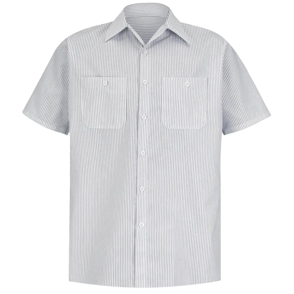 Industrial Stripe Work Shirt White/Charcoal Stripe
