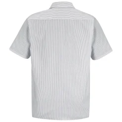 Industrial Stripe Work Shirt White/Charcoal Stripe