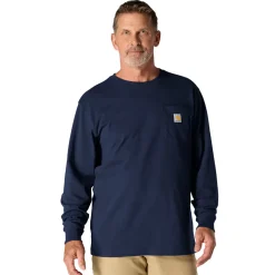 Loose Fit Heavyweight L/S Pocket Tee Navy