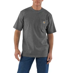 Loose Fit Heavyweight S/S Pocket Tee Carbon Heather