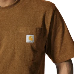 Loose Fit Heavyweight S/S Pocket Tee Oiled Walnut Heather