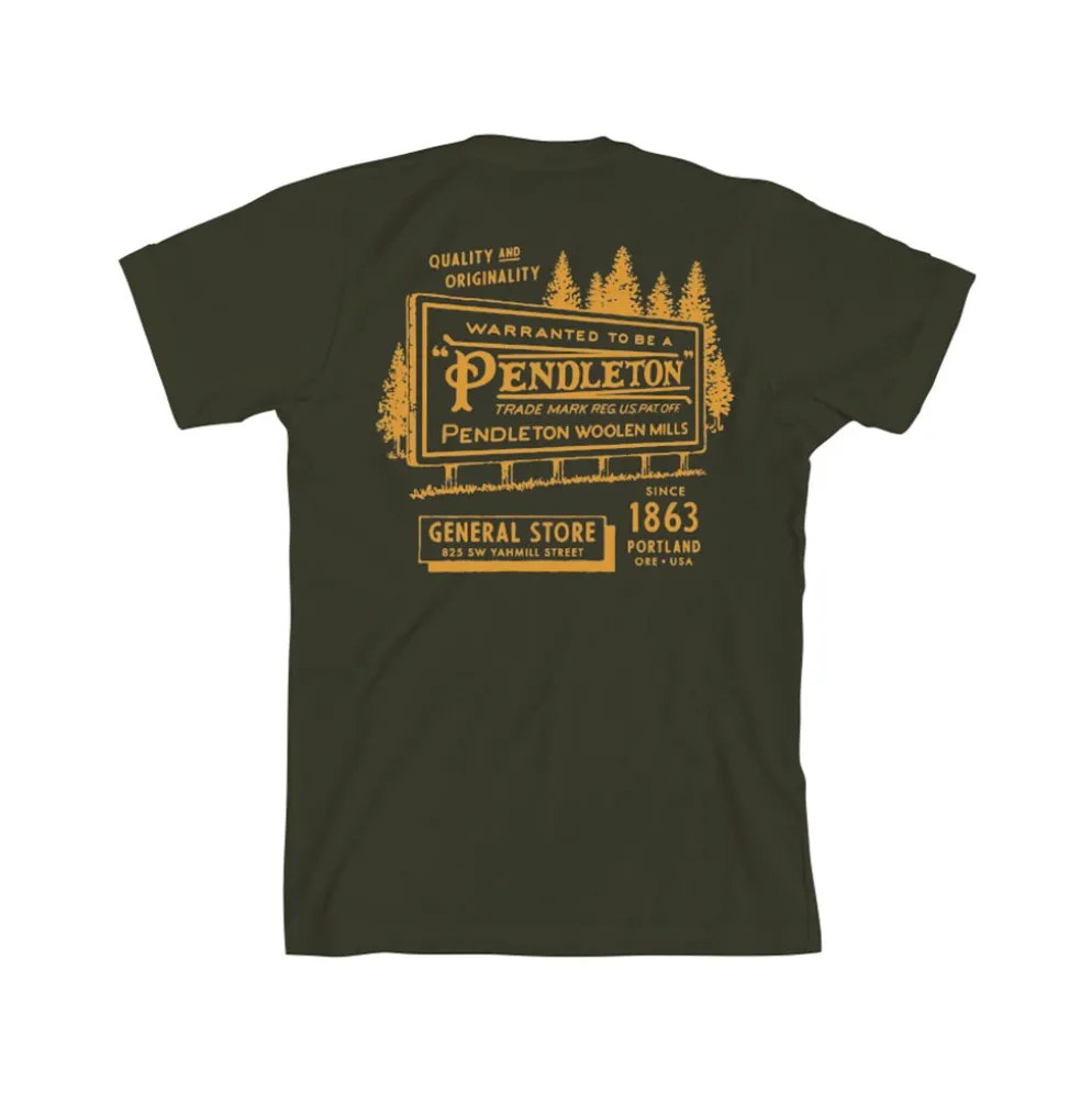 Pendleton Billboard Graphic Tee Dark Olive/Gold