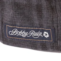 Plaid Flat Brim Hat Black Shadow Plaid