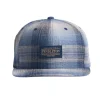 Plaid Flat Brim Hat Grey/Navy Ombre