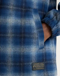 Quilted Coaches Jacket Navy Ombre