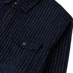 Selden Soft Brushed Flannel Mood Indigo Pinestripe
