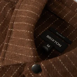 Selden Soft Brushed Flannel Pinecone Brown Pinstripe